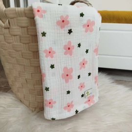 Dupla géz babatakaró - Virágok