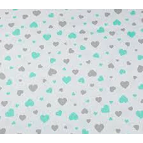 9 Hónap - 4 részes bébi ágynemű   - Szürke/menta szivecske