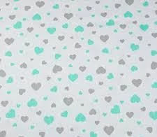 9 Hónap - 4 részes bébi ágynemű   - Szürke/menta szivecske