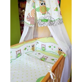 9 Hónap - 4 részes bébi ágynemű  - Zöld bagoly 9 Hónap - 4 részes bébi ágynemű  - Zöld bagoly