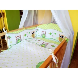 3 részes bébi ágynemű  - Zöld bagoly 3 részes bébi ágynemű  - Zöld bagoly