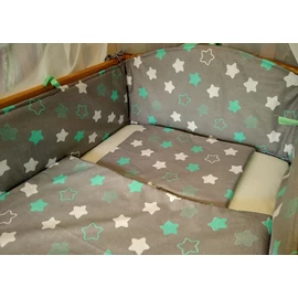 3 részes bébi ágynemű  - Menta csillag 3 részes bébi ágynemű  - Menta csillag
