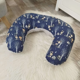 Patkó alakú szoptatós párna - Az erdőben szürke