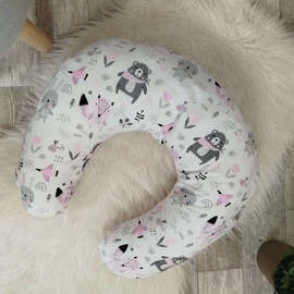 Patkó alakú szoptatós párna - Maci rózsaszín