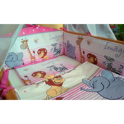 9 Hónap - 4 részes bébi ágynemű  - Pink szafari