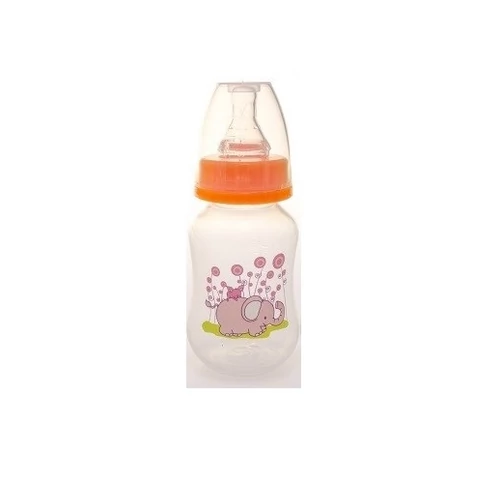 Baby Bruin polipropilén cumisüveg, 125ml narancs - pink elefánt