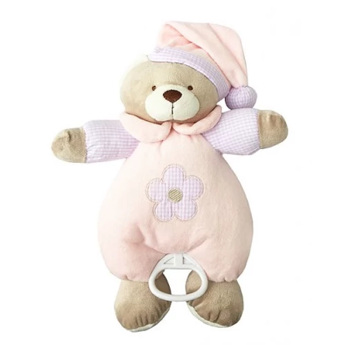 Baby Bruin Plüss zenélő maci 30 cm - babarózsaszín