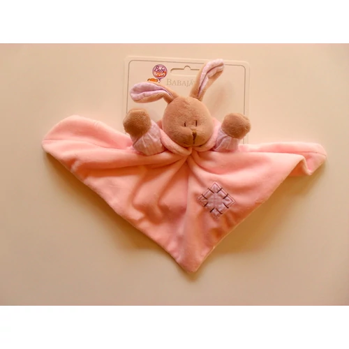 Baby Bruin Plüss nyuszi szundikendő 25x25 cm - babarózsaszín