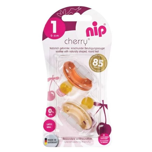 Nip cseresznye alakú latex cumi 1-es - narancs-sárgabarack