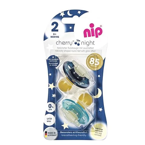Nip cseresznye alakú világítós latex cumi 2-es - kék