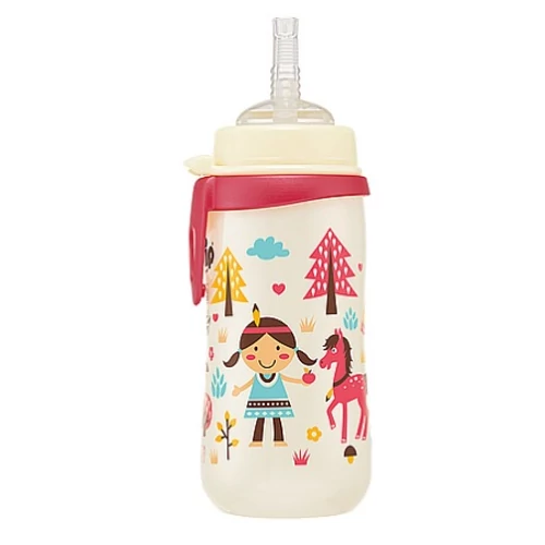 Nip szívószálas pohár cseppmentes szilikon szívószállal 330 ml Pink