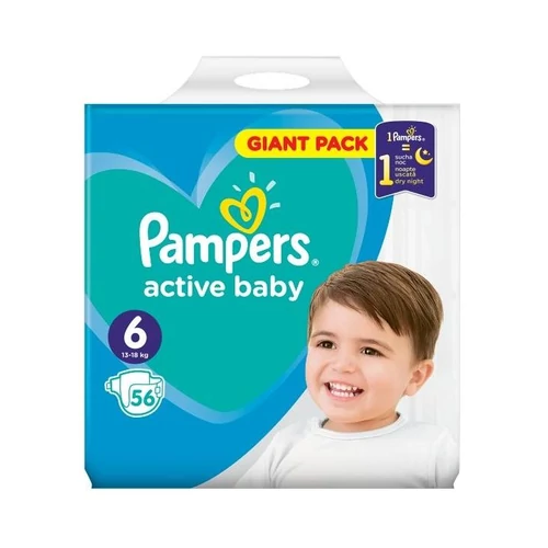 Pampers Active Baby  Pelenka Giant Pack 6 Junior+ - 56 db