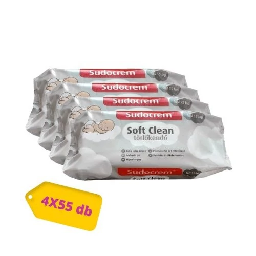 Sudocrem Soft Clean Mega Pack - 4x55 lapos törlőkendő
