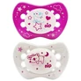 Kép 1/3 - Nip  - 2 db-os éjszakai cumi ortodontikus szilikon 3-as méret  - pink madárka/maci