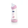 Kép 1/6 - Chicco Well-Being Döntött nyakú újszülött cumisüveg szilikon cumis - 250 ml rózsaszín