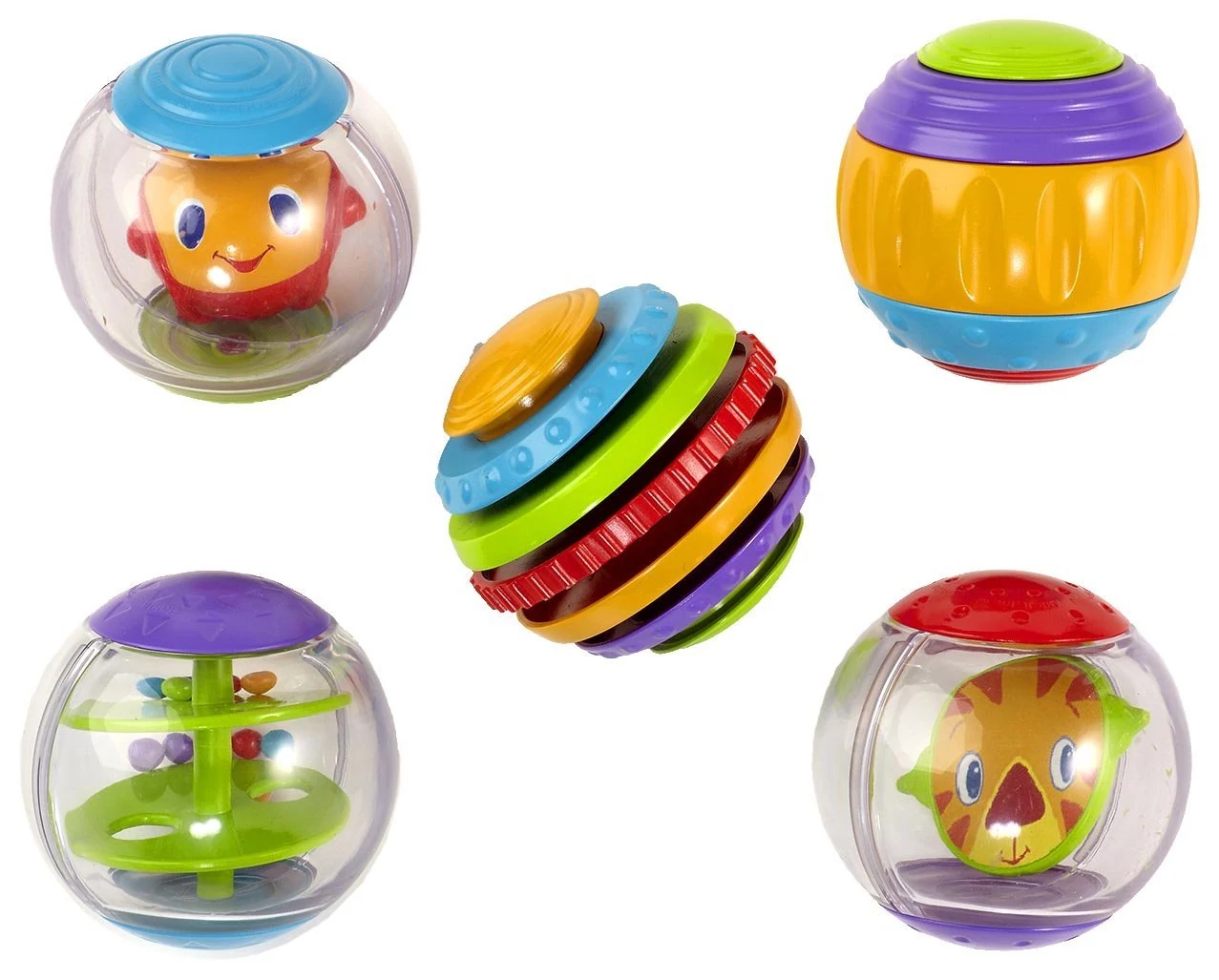 Bright Starts Shake & Spin Activity Balls játék 5 db labda