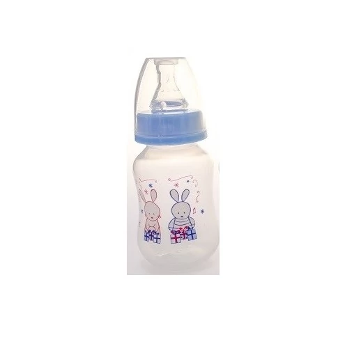 Baby Bruin polipropilén cumisüveg, 125ml kék - nyuszik