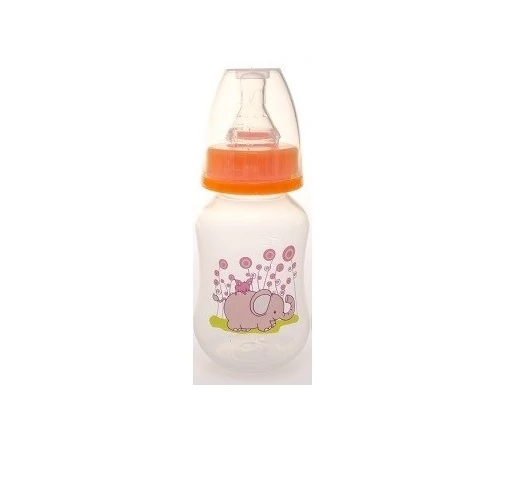 Baby Bruin polipropilén cumisüveg, 125ml narancs - pink elefánt