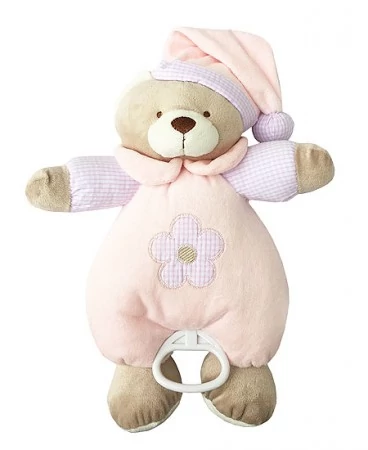 Baby Bruin Plüss zenélő maci 30 cm - babarózsaszín