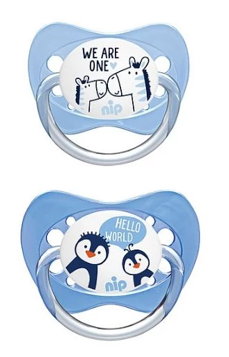 Nip Family - 2 db-os cumi ortodontikus szilikon 3-as méret  - Zebra/Pingvin