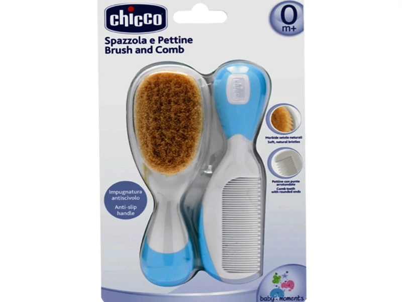 Chicco Fésű-Hajkefe természetes sörtékkel - kék