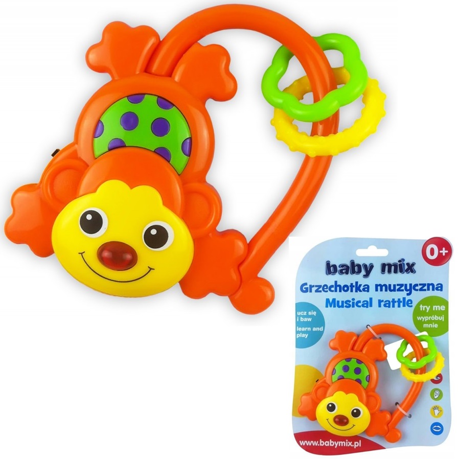 Baby mix Majmocska alakú játék rágókával és tükörrel