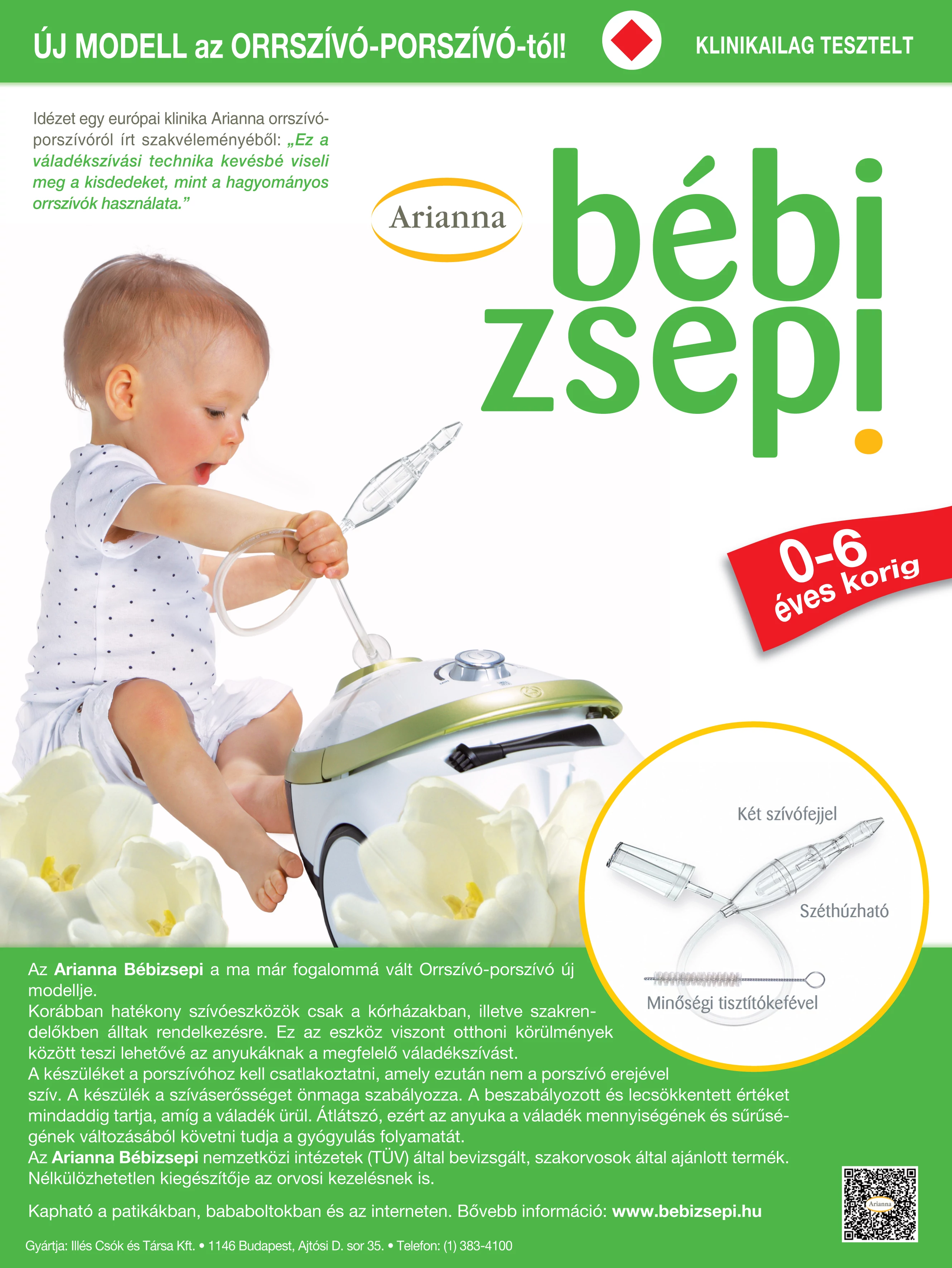 Arianna Bébi zsepi orrszívó porszívó