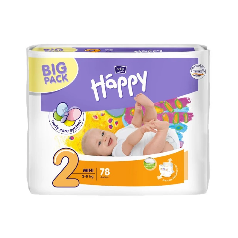 Bella Baby Happy nadrágpelenka 2 Mini (3-6 kg) pelenka - 78 db
