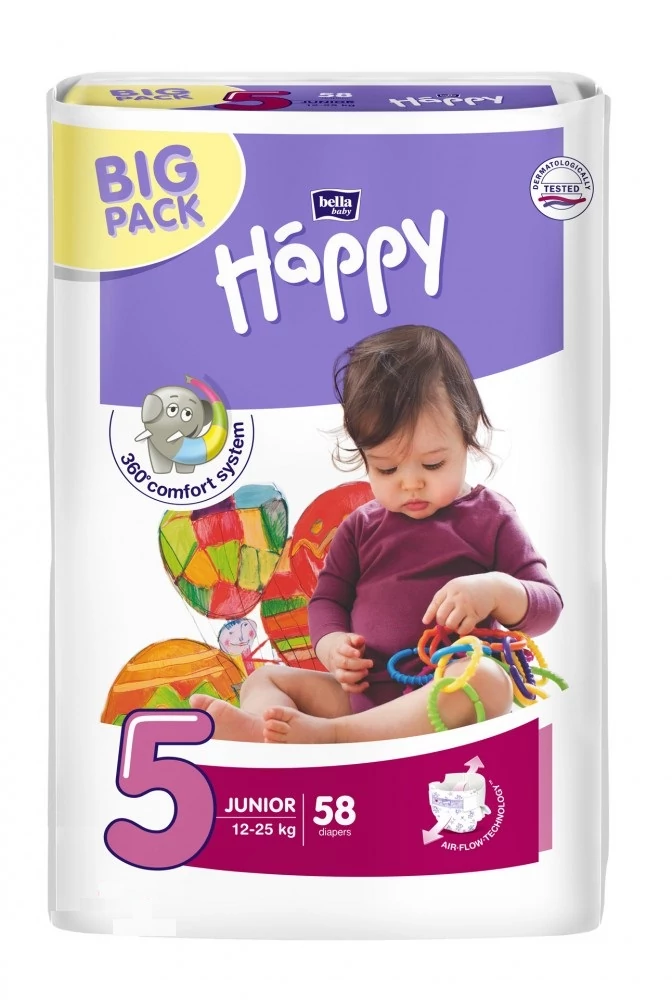 Bella Baby Happy nadrágpelenka 5 Junior (12-25 kg) pelenka - 58 db