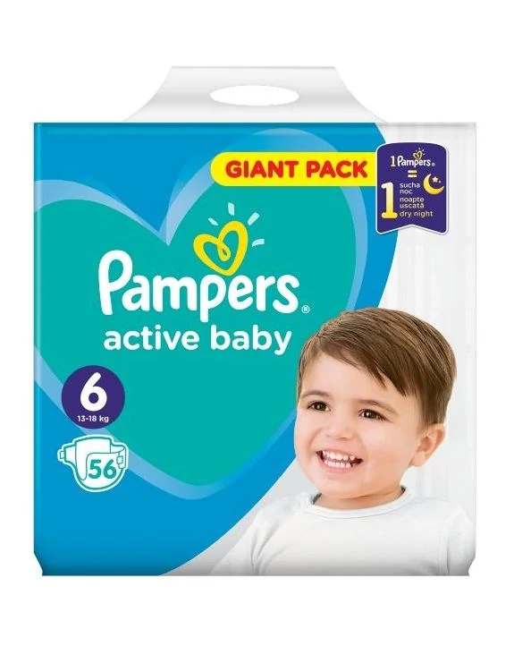 Pampers Active Baby  Pelenka Giant Pack 6 Junior+ - 56 db