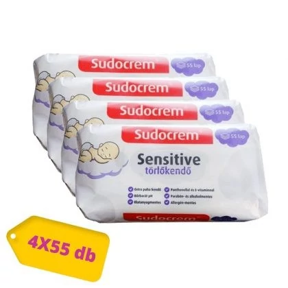 Sudocrem Sensitive Mega Pack - 4x55 lapos törlőkendő